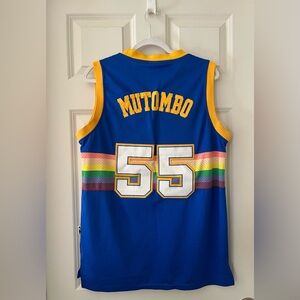 Vintage Adidas Hardwood Classics NBA Denver Nuggets Dikembe Mutombo #55 Jersey S